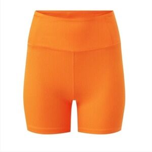 Girlfriend Collective Rib Run Shorts‎ Women's Size Medium Orange Heat Yoga Gym